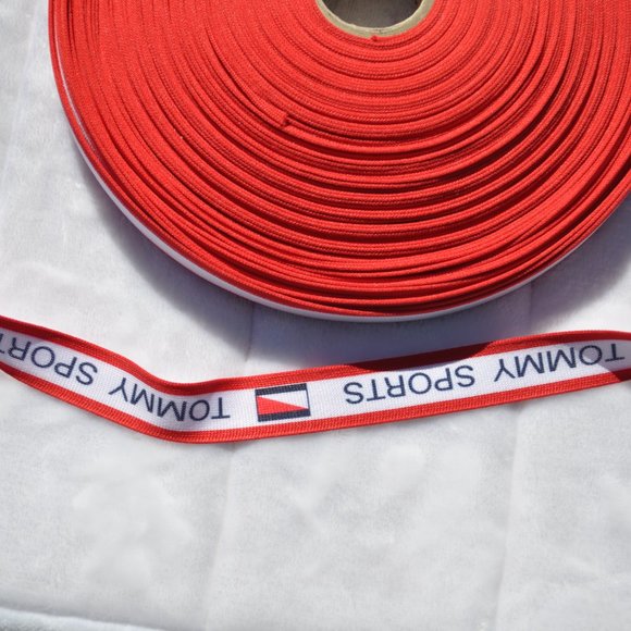 Tommy sports fabric roll trim White and red 50 Yards long by one inch wide - Picture 3 of 6